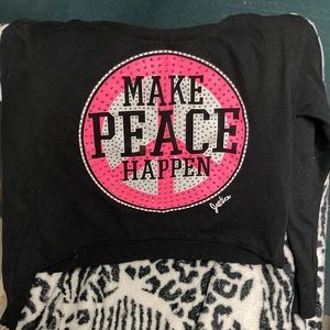 Justice Long Sleeve Cropped Crewneck Girls Size 10